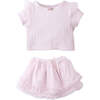 Baby Lara Tee And Skirt Set, Pink - Mixed Apparel Set - 1 - thumbnail