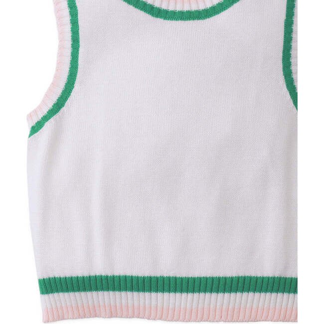 Baby Gloria Knit Top With Stripey Ribbing, Offwhite - Blouses - 4