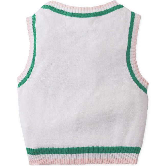 Baby Gloria Knit Top With Stripey Ribbing, Offwhite - Blouses - 5