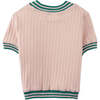 Anne Top With Stripey Ribbing, Peach - Blouses - 5