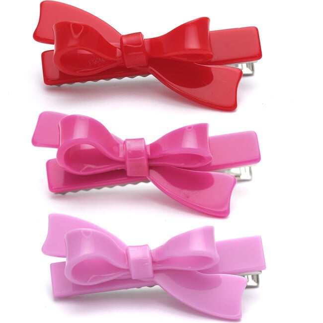 Bows Red Pink Shades Hair Clips