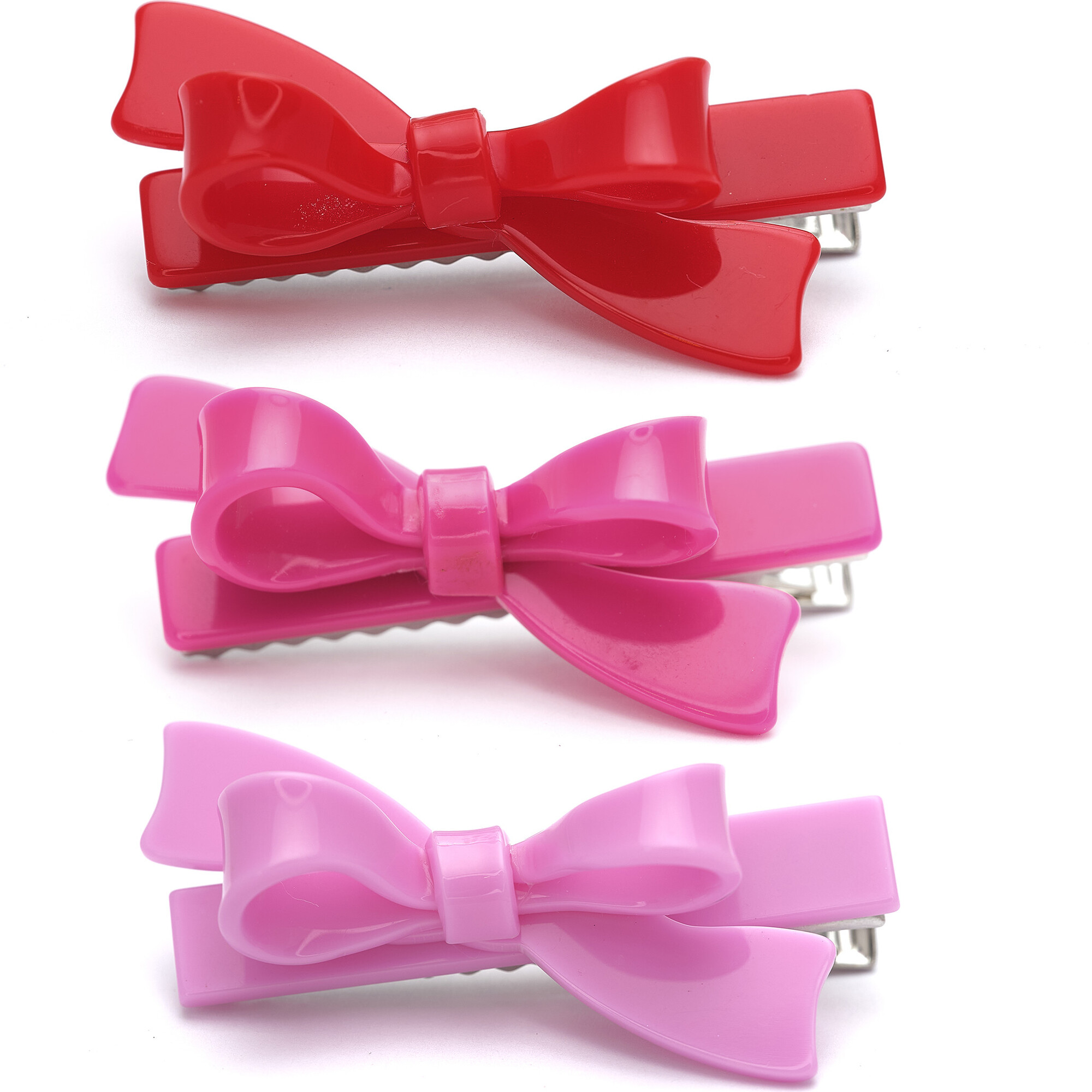 Bows Red Pink Shades Hair Clips - Hair Accessories - 1