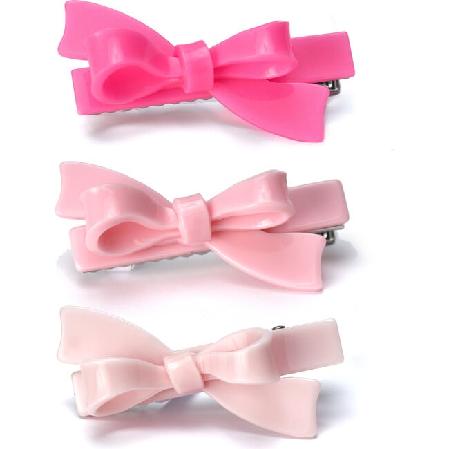 Bows Pink Shades Set/3 Hair Clips