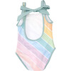 Scoop Neck One-Piece Swimsuit, West Coast Rainbow - One Pieces - 2