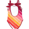 Scoop Neck One-Piece Swimsuit, Sunset Beach Rainbow - One Pieces - 2