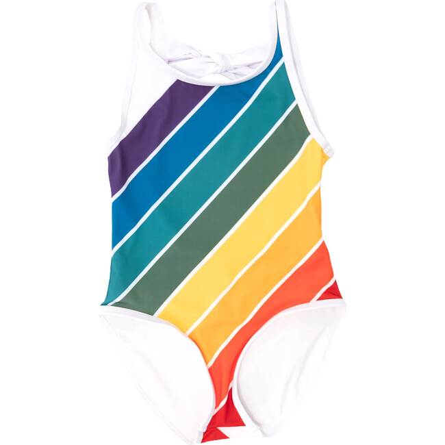 Scoop Neck One-Piece Swimsuit, Forever Summer Rainbow