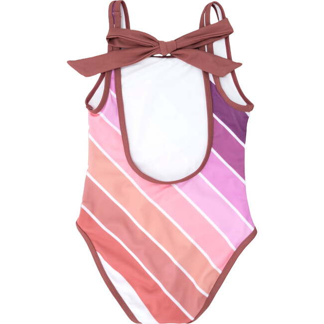 Scoop Neck One-Piece Swimsuit, Purple Sands Rainbow - One Pieces - 3