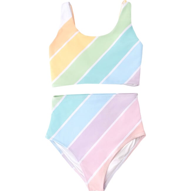 Scoop Neck 2-Piece Tank Swimsuit, West Coast Rainbow