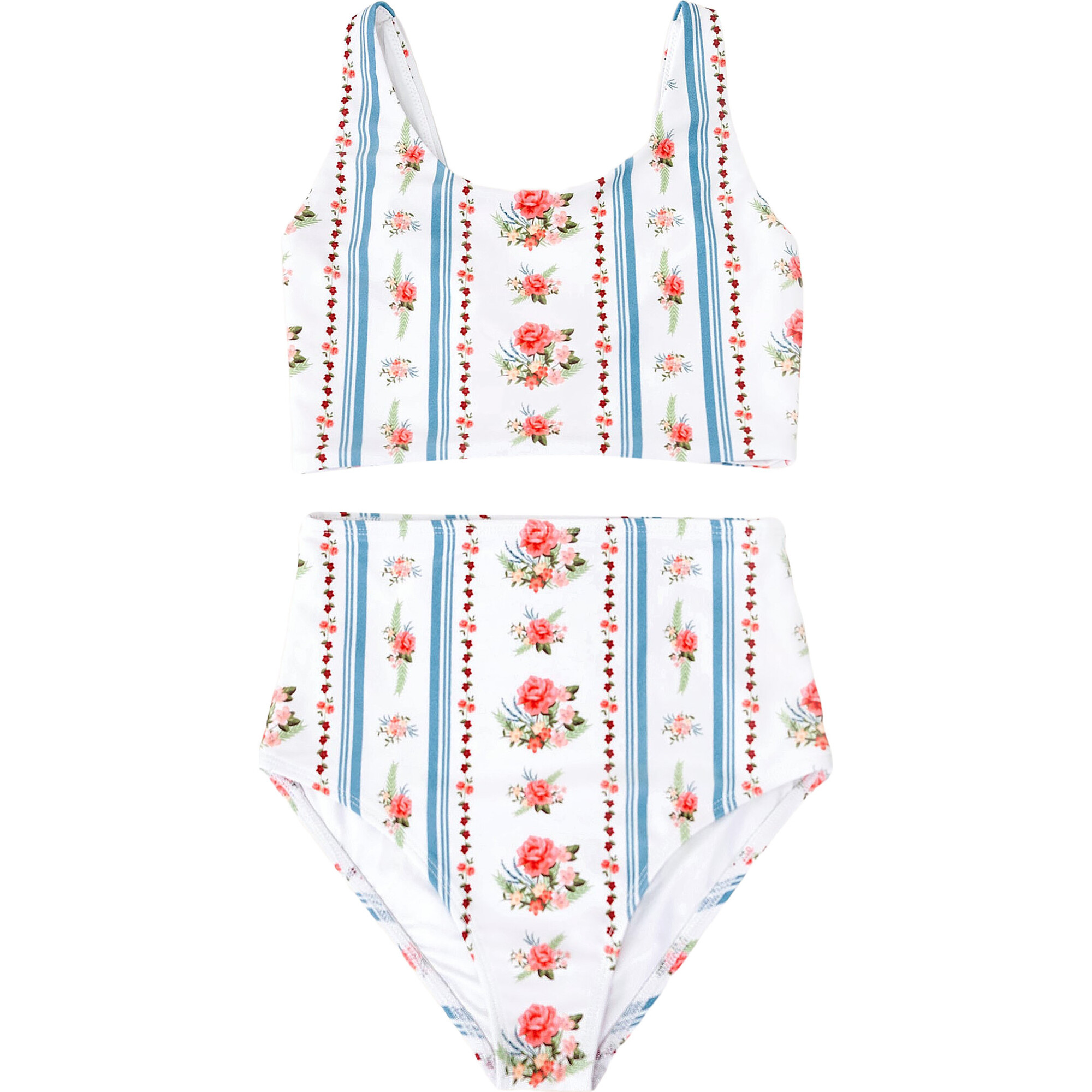 Scoop Neck 2-Piece Tank Swimsuit, Primrose - Two Pieces - 1