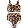 Scoop Neck 2-Piece Tank Swimsuit, Leopard - Two Pieces - 1 - thumbnail