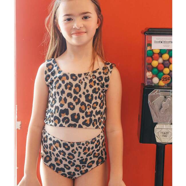 Scoop Neck 2-Piece Tank Swimsuit, Leopard - Two Pieces - 2