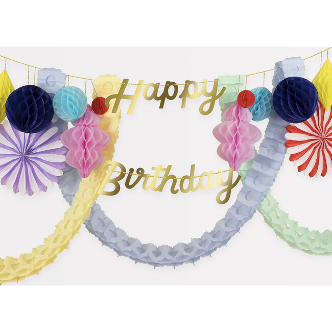 Happy Birthday Honeycomb Garland - Garlands - 3