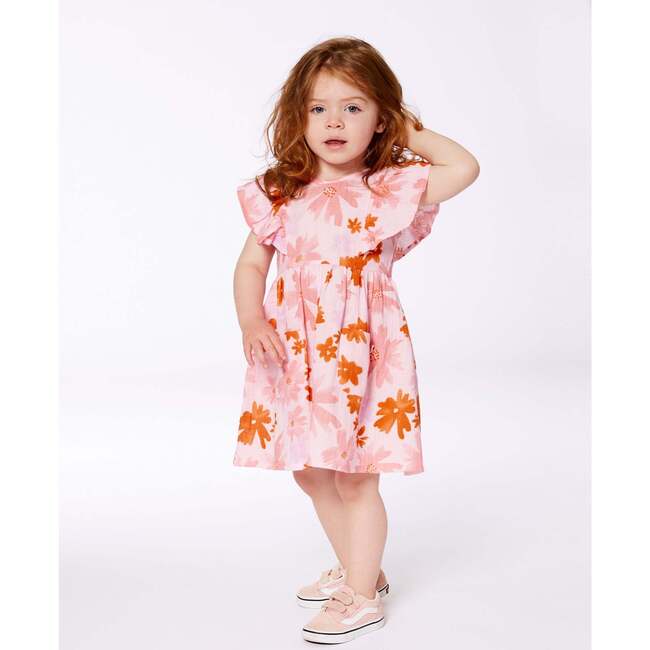 Muslin Dress, Pink And Coral Flowers - Dresses - 2