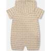 Organic Cotton Hooded Romper, Off-White - Rompers - 2