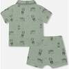 Muslin Shirt And Short Set, Sage Monkey - Mixed Apparel Set - 2