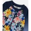 Long Sleeve Rashguard, Navy And Yellow And Pink Flowers - One Pieces - 5