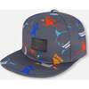 Cap, Orange, Red, And Blue Sharks On Gray - Hats - 1 - thumbnail