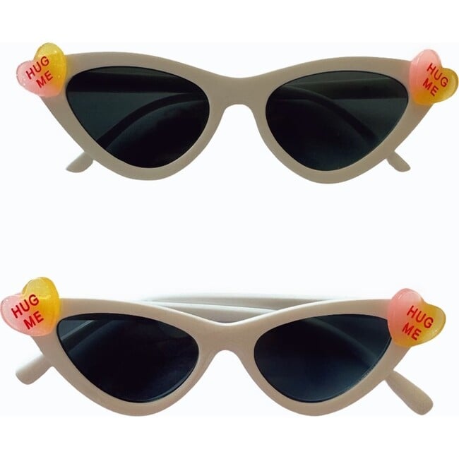 Mama and Mini Love Elle Cat Eye Sunnies, White