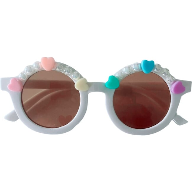 Heart Arch Alina Round Sunnies, White