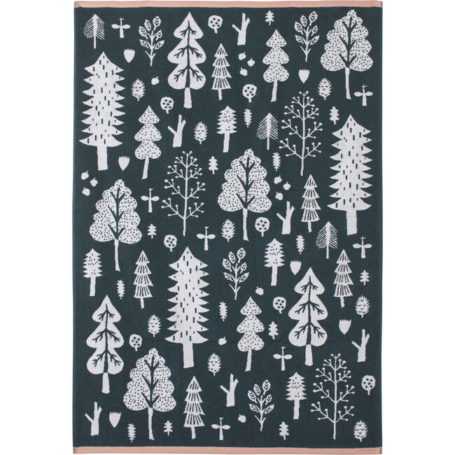 Forest Tree Jacquard Cotton Sheet Towel, Green