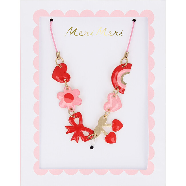 Hearts & Cherries Enamel Charm Necklace