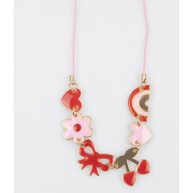 Hearts & Cherries Enamel Charm Necklace - Favors - 2