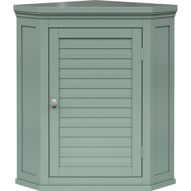 Teamson Home Glancy Corner Wall Cabinet, Sage Green