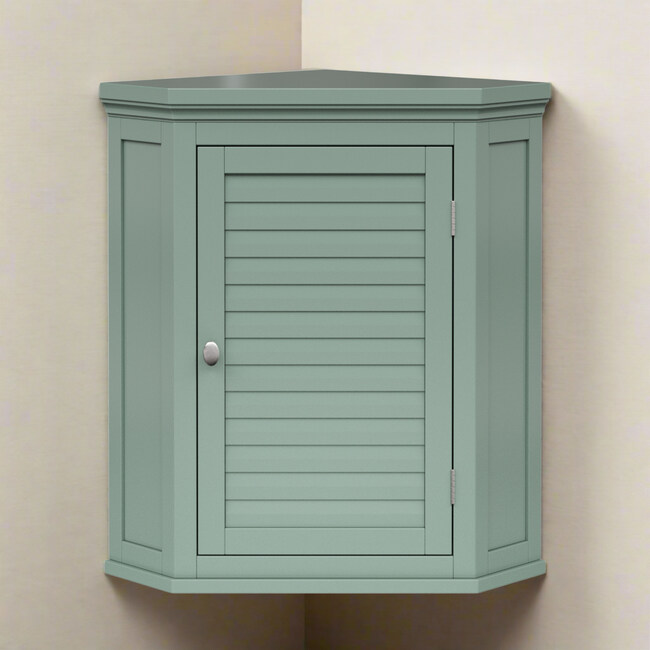 Teamson Home Glancy Corner Wall Cabinet, Sage Green - Bathroom - 2