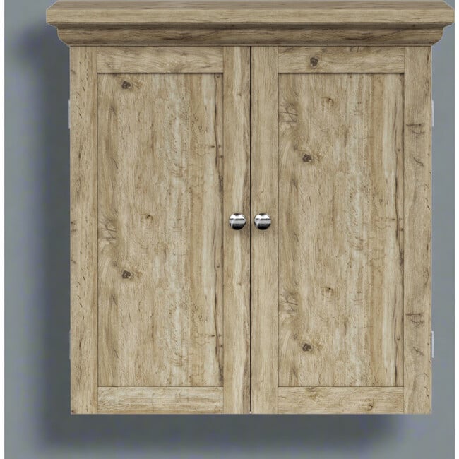 Teamson Home Stratford Removable Wall Cabinet, Light Oak - Bathroom - 2