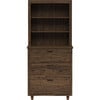 Teamson Home Ellery Freestanding Hutch Cabinet, Walnut - Bathroom - 1 - thumbnail