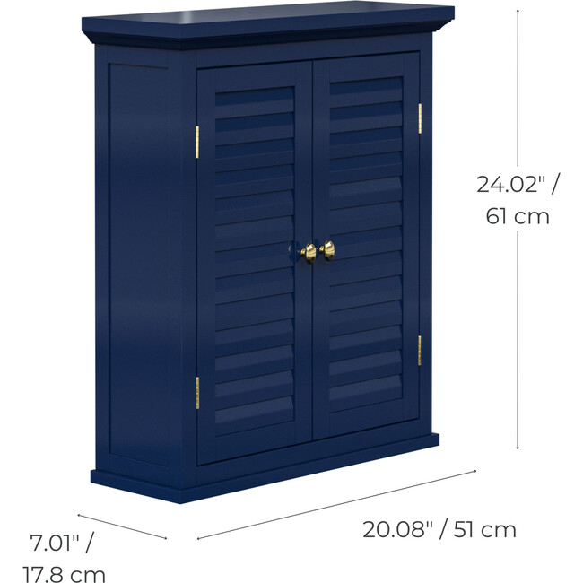 Teamson Home Glancy Removable Two-Door Wall Cabinet, Navy - Bathroom - 3