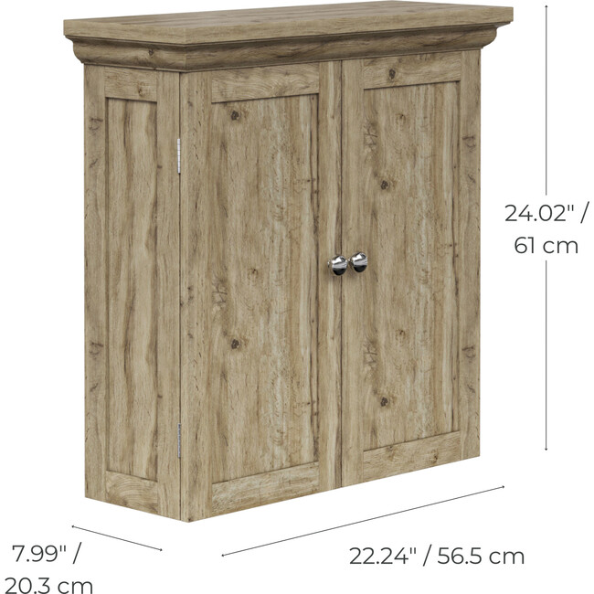 Teamson Home Stratford Removable Wall Cabinet, Light Oak - Bathroom - 3