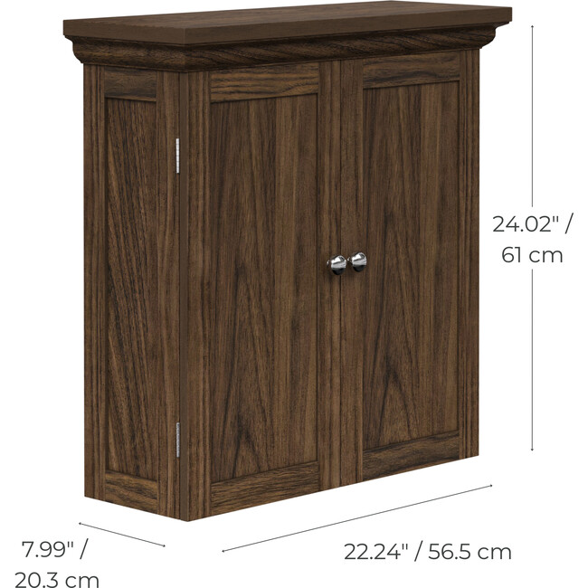 Teamson Home Stratford Removable Wall Cabinet, Walnut - Bathroom - 3