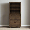 Teamson Home Ellery Freestanding Hutch Cabinet, Walnut - Bathroom - 2