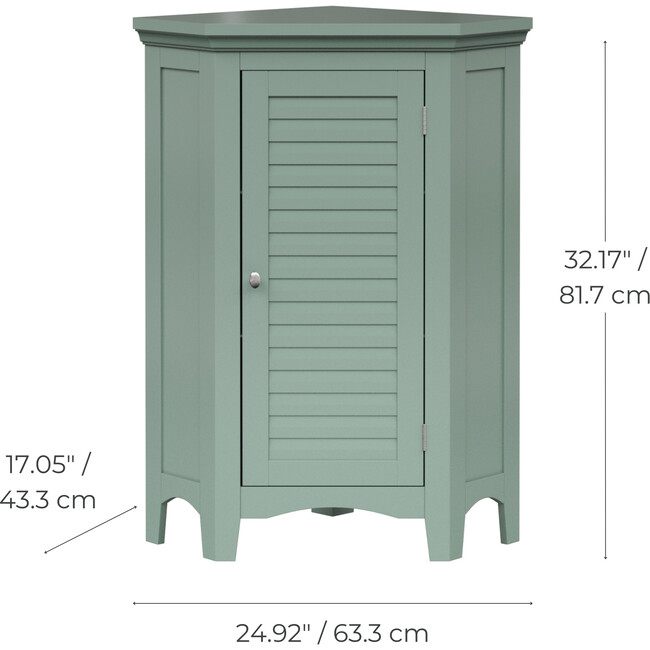 Teamson Home Glancy Corner Floor Cabinet, Sage Green - Bathroom - 3