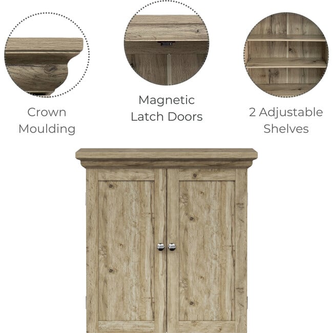 Teamson Home Stratford Removable Wall Cabinet, Light Oak - Bathroom - 4