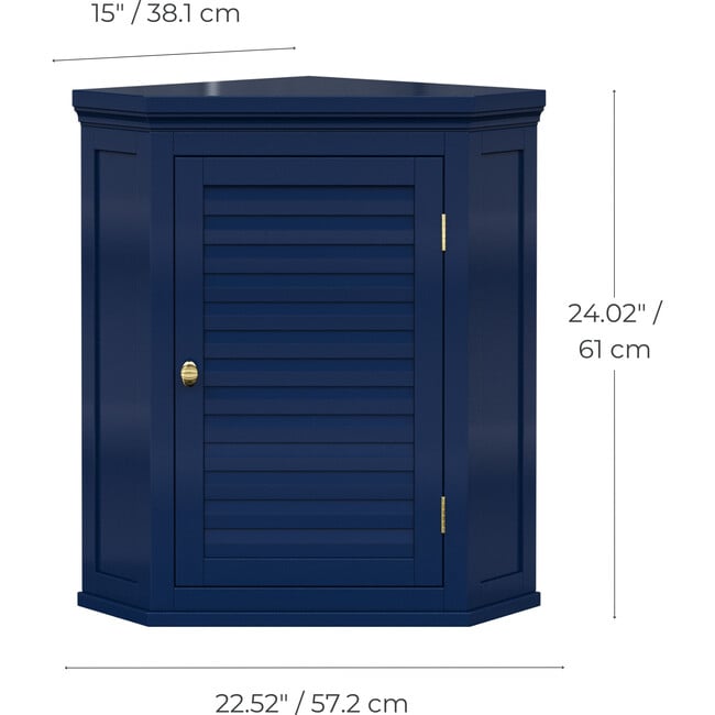 Teamson Home Glancy Corner Wall Cabinet, Navy - Bathroom - 3