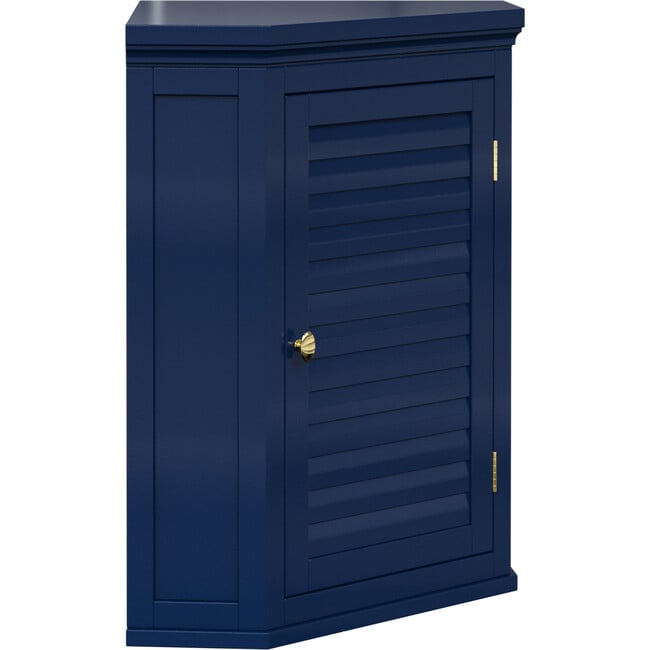 Teamson Home Glancy Corner Wall Cabinet, Navy - Bathroom - 5