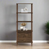 Teamson Home Ellery Freestanding 5-Tier Storage Cabinet, Walnut - Bathroom - 2