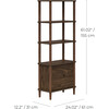 Teamson Home Ellery Freestanding 5-Tier Storage Cabinet, Walnut - Bathroom - 3