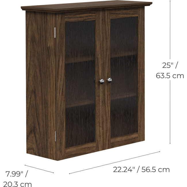 Teamson Home Connor Removable Wall Cabinet, Walnut - Bathroom - 3