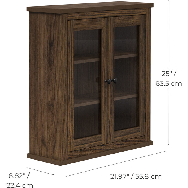 Teamson Home Donovan Removable Wall Cabinet, Walnut - Bathroom - 3