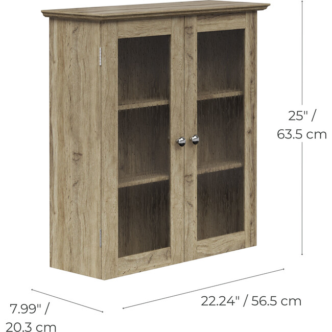 Teamson Home Connor Removable Wall Cabinet, Light Oak - Bathroom - 4