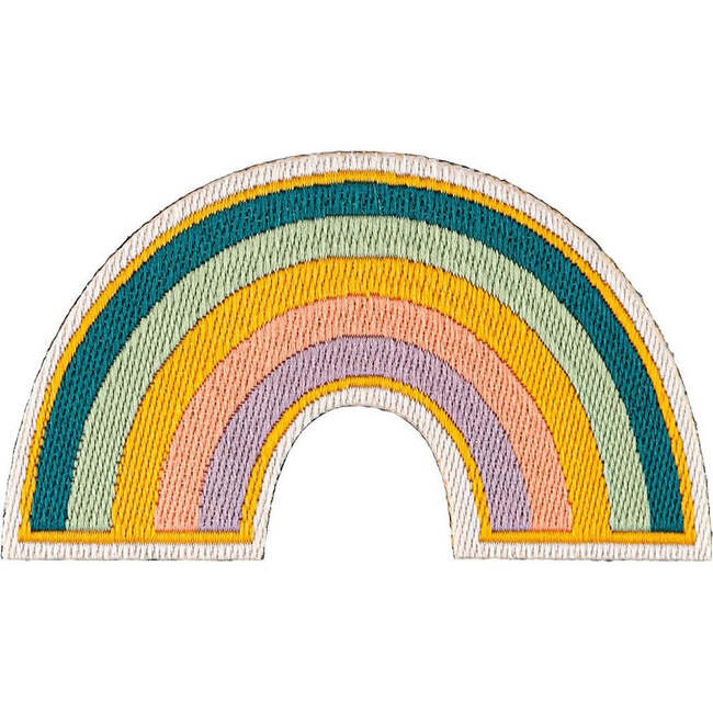 Soft Fuzzy Rainbow Velcro Patch, Green