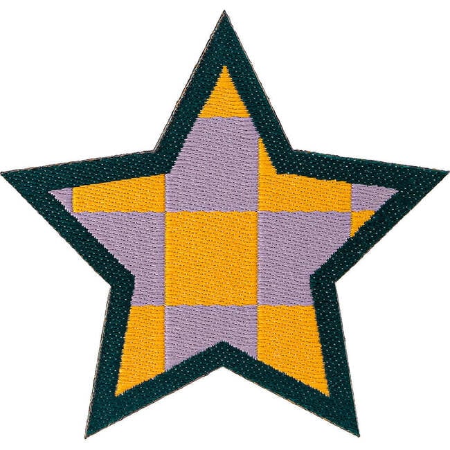 Soft Fuzzy Star Velcro Patch, Yellow