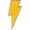 Soft Fuzzy Lightning Bolt Velcro Patch, Yellow - Other Accessories - 1 - thumbnail