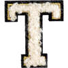 Soft Fuzzy Letter T Velcro Patch, Gold & White - Other Accessories - 1 - thumbnail