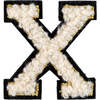 Soft Fuzzy Letter X Velcro Patch, Gold & White - Other Accessories - 1 - thumbnail