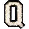 Soft Fuzzy Letter Q Velcro Patch, Gold & White - Other Accessories - 1 - thumbnail