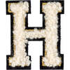 Soft Fuzzy Letter H Velcro Patch, Gold & White - Other Accessories - 1 - thumbnail